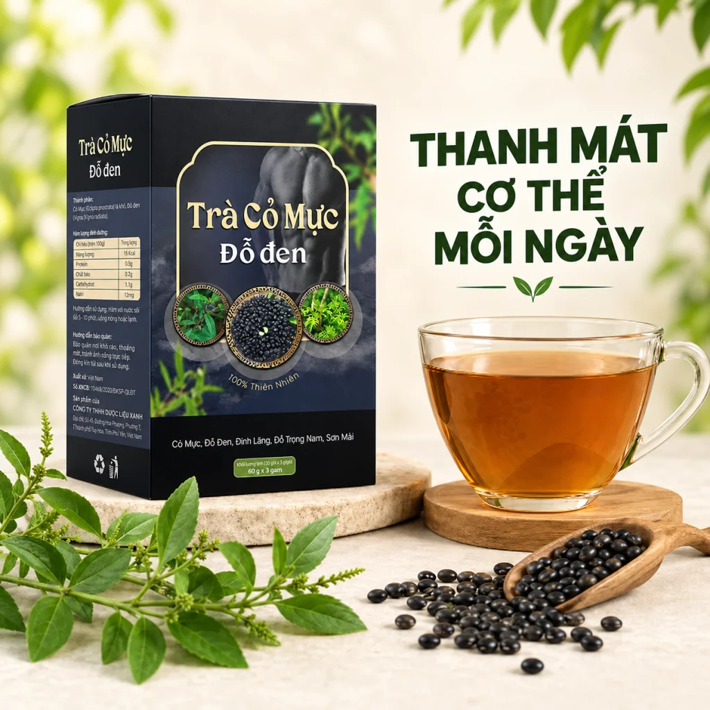 Trà Cỏ Mực Đỗ Đen Trà Tuệ Tâm - Hộp 30 Túi Lọc