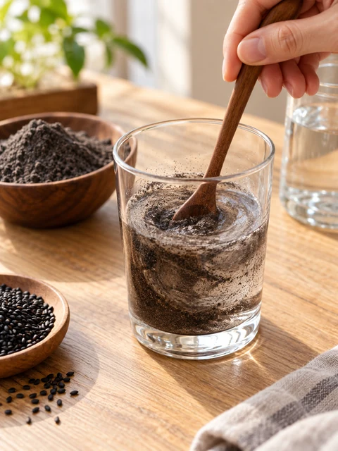 Khuấy hòa tan bột ngũ cốc với nước lọc trước khi thêm nước nóng