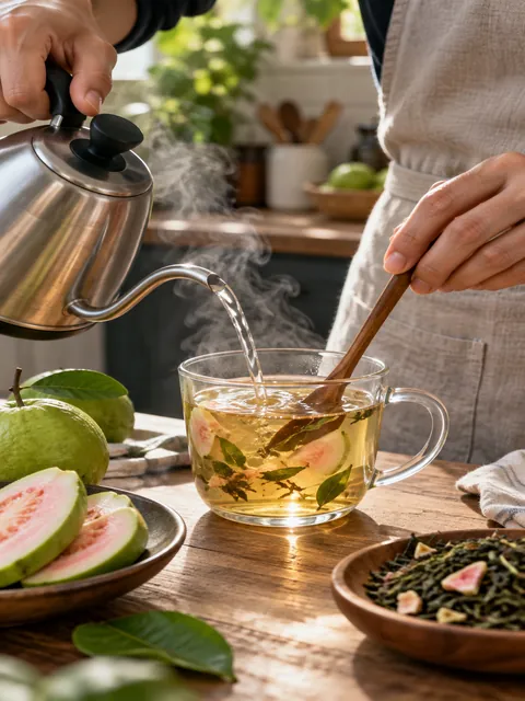 Rót nước sôi và hãm trà - Trà Ổi Heratea